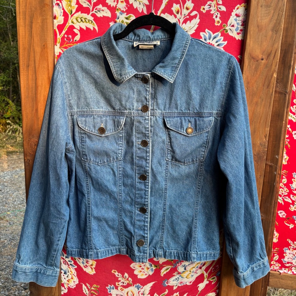 Vintage Denim Button Front Oversized Shirt Jacket Women's Size M - Picture 3 of 11